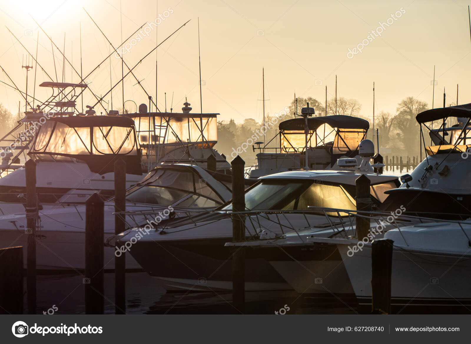 Solomons Island Maryland Usa Boats Sunrise Marina Patuxent River