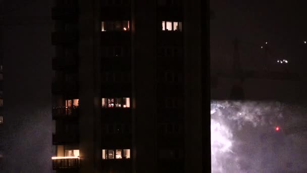 Kodaň Dánsko Příval Ohňostrojů Nad Městským Panoramatem Během Oslav Nového — Stock video