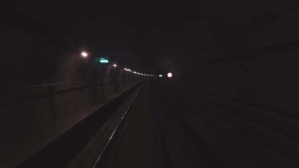 Copenhagen Denmark Driverless Metro Train Rolls Tunnels Copenhagen Metro System — Video Stock