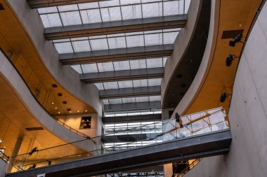 Copenhagen, Denmark The inside of the Black Diamond Royal Library.