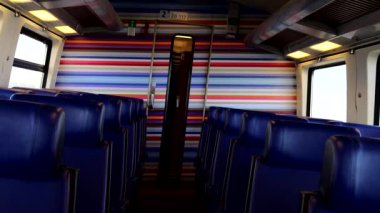 Rotterdam, Netherlands The inside of express train between Rotterdam and Schiphol airport. 