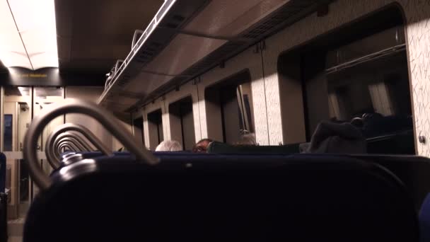 Copenhaga Dinamarca Vista Comboio Que Atravessa Ponte Oresund Entre Dinamarca — Vídeo de Stock
