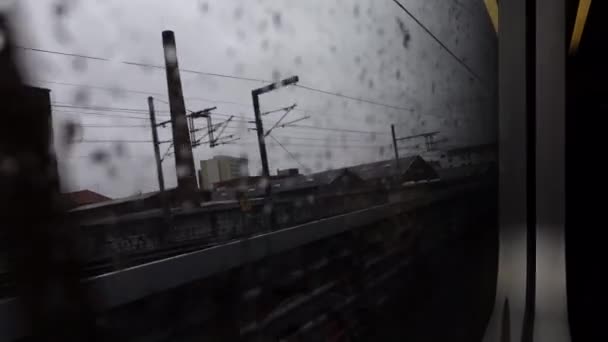 Kodaň Dánsko Dánská Krajina Valí Okna Vlaku Když Vlak Odjíždí — Stock video