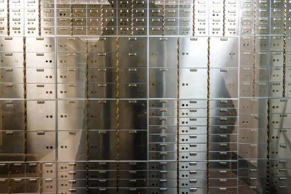 stock image Solomons, Maryland USA Safe deposit boxes in a bank.