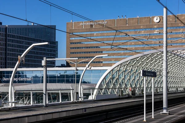 Hague Netherlands Modern Exterior Platform Hague Central Station — 스톡 사진
