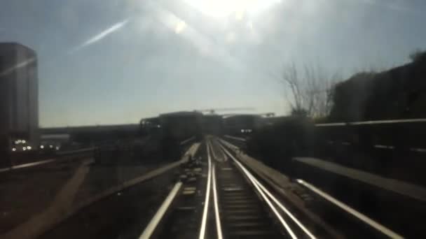 Kopenhag Danimarka Sürücüsüz Kopenhag Metro Açık Havada Hareket Ediyor — Stok video