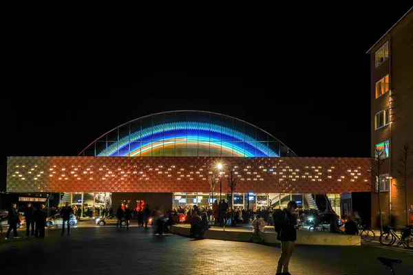Копенгаген Данія Спортивний Центр Галлен Вночі Районі Фредеріксберг — стокове фото