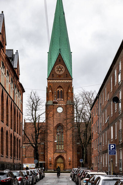 Copenhagen, Denmark The Hellig Kors Kirke or Holy Cross Church in the Norrebro district.