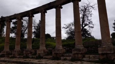 Jerash, Ürdün Gerasa olarak bilinen ünlü Greko-Romen Jarash arkeolojik sahasının kalıntıları..
