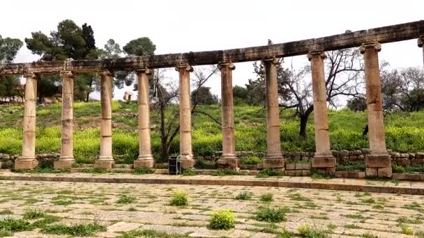 杰拉什 约旦著名的希腊 罗马杰拉什考古遗址 — 图库视频影像