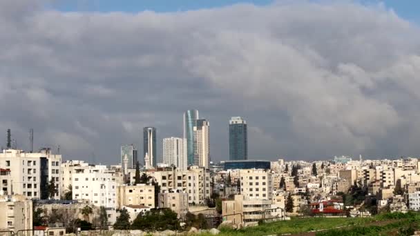 Amman Jordanië Skyline Van Hoofdstad Vroege Ochtend — Stockvideo