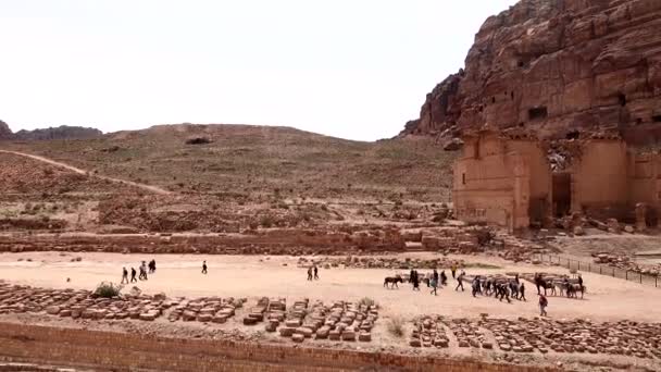Petra Jordania Las Ruinas Arenisca Civilización Nabatea Una Maravilla Del — Vídeo de stock
