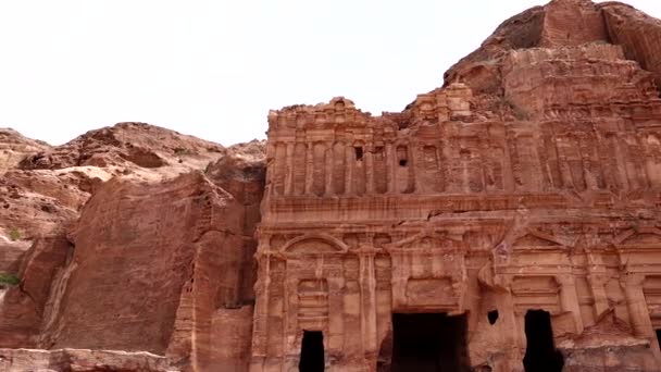 Petra Jordan Sandstone Ruins Nabatean Civilisation Wonder World — Stock Video