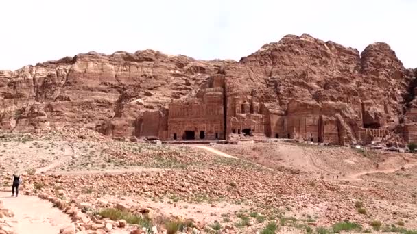 Petra Jordania Las Ruinas Arenisca Civilización Nabatea Una Maravilla Del — Vídeos de Stock