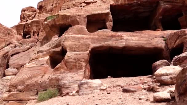 Petra Jordanien Die Sandsteinruinen Der Nabatäer Zivilisation Und Ein Weltwunder — Stockvideo