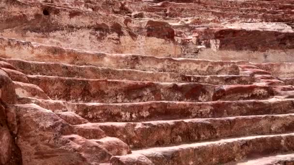 约旦佩特拉纳巴提亚文明的砂岩废墟和世界奇迹 — 图库视频影像