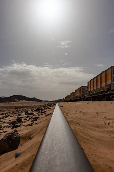 Wadi Rum Ιορδανία Τρένο Αυτοκίνητα Γεμάτα Τοπικά Εξορυσσόμενα Φωσφορικά Άλατα — Φωτογραφία Αρχείου