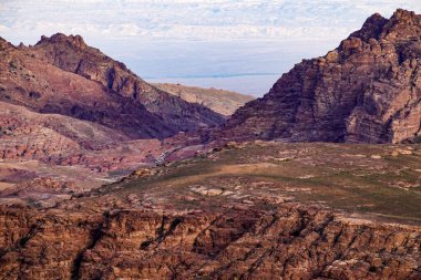 Petra, Ürdün Petra dağları manzarası.