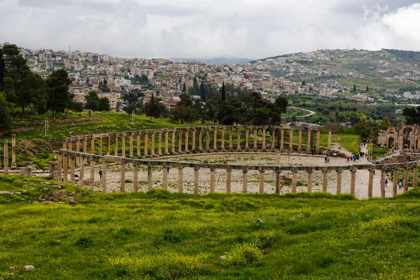Jerash Jordan Ruins Famous Greco Roman Jarash Archeological Site Known — Stock Photo, Image