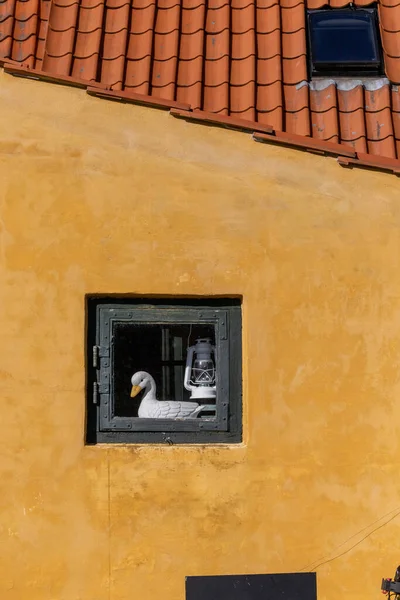 Dragor Danemark Amall Fenêtre Sur Une Façade Maison Jaune Avec — Photo