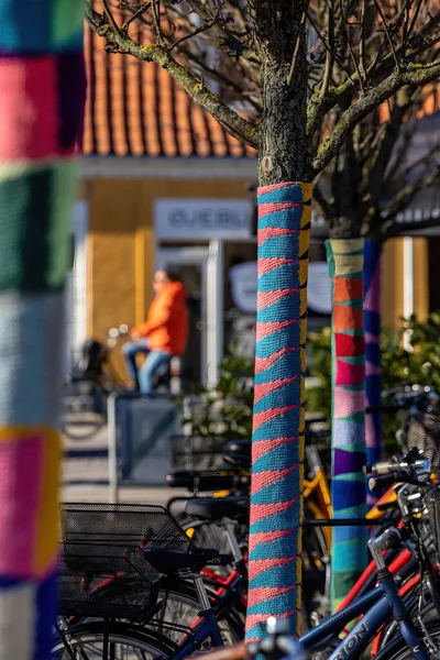 Kopenhagen Dänemark Bombenanschlag Auf Bäume Und Fahrräder Stadtteil Valby — Stockfoto