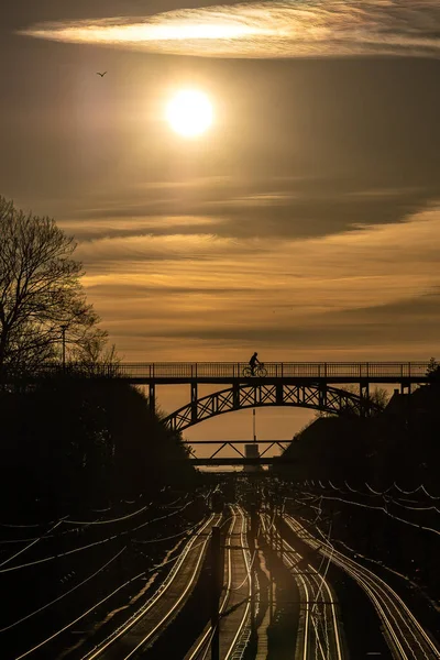 Kopenhagen Dänemark Das Carlsberg Viadukt Eine Stählerne Fußgängerbrücke Aus Dem — Stockfoto