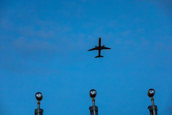 Koppenhága Dánia Egy Utasszállító Repülőgép Felszáll Kastrupi Repülőtéren — Stock Fotó