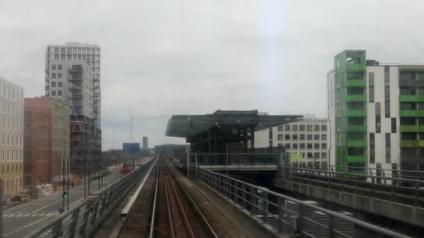 Copenhague Danemark Une Vue Par Fenêtre Depuis Métro Sans Conducteur — Video