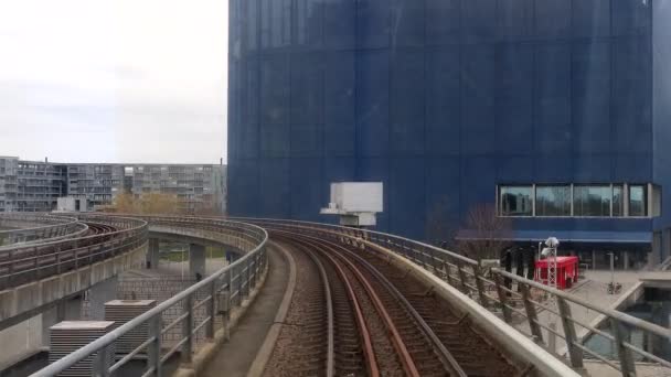 Kopenhagen Denemarken Uitzicht Vanuit Het Raam Van Onbemande Kopenhagen Metro — Stockvideo