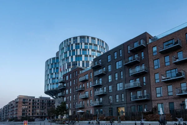 stock image Copenhagen, Denmark The Portland Towers buildings in the Nordhavn district in the early morning.