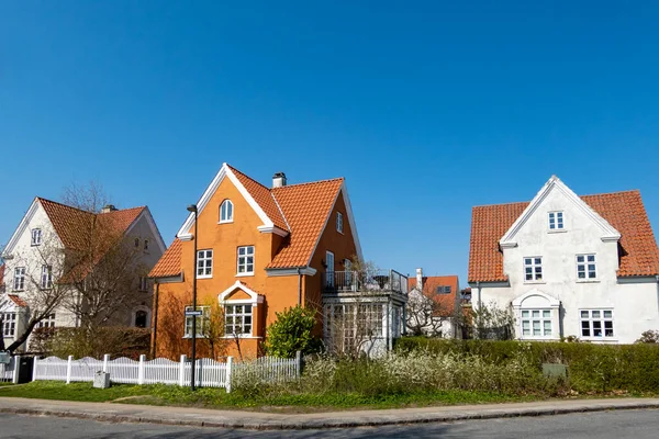 Copenhaga Dinamarca Casas Residenciais Subúrbio Brondy — Fotografia de Stock