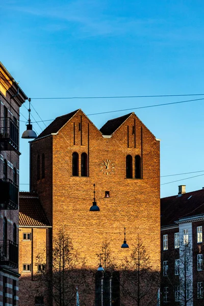 Kopenhagen Denemarken Toren Van Absalon Kerk Een Beroemd Gemeenschapscentrum — Stockfoto