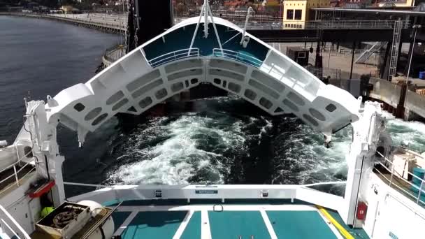 Helsingor Dinamarca Ferry Sale Del Puerto Proa Cierra Rampa — Vídeos de Stock
