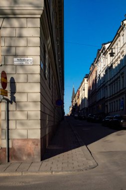 Stockholm, İsveç Şehir merkezindeki Hollandargatan Caddesi.