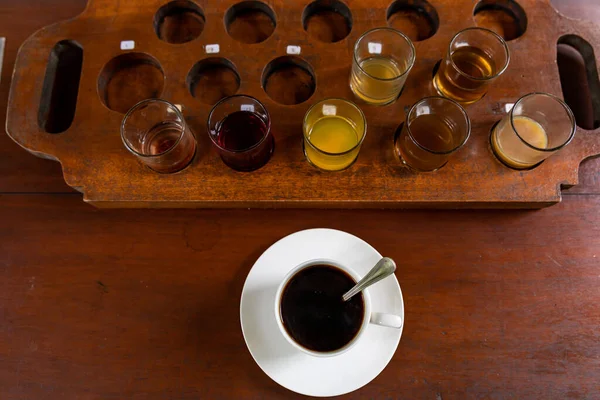 Bali Indonesia Kopi Luwak Coffee Tea Served Taste Testing Coffee — Stock Photo, Image