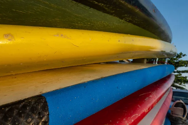 Canggu Bali Indonésie Planches Surf Empilées Sur Camion Plage — Photo