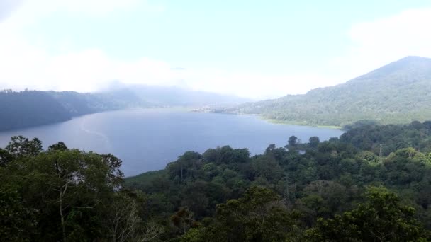 Danau Buyan Panoramiczny Widok Bliźniacze Jeziora Kalderze Wulkanicznej Północy Bali — Wideo stockowe