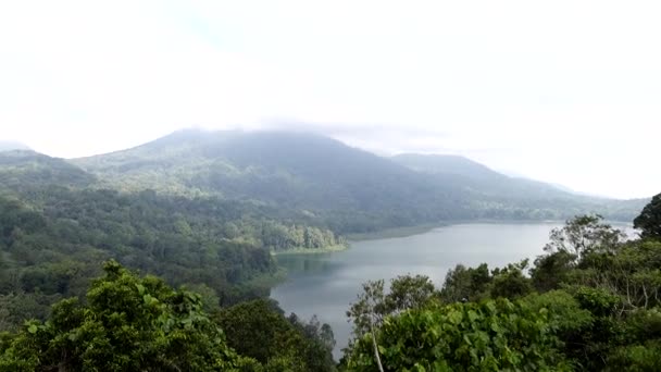 Danau Buyan Pemandangan Panorama Dari Danau Kembar Kaldera Gunung Berapi — Stok Video
