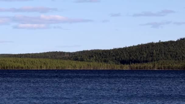 Kalvtrask Sweden Small Picturesque Lake Hills Vasterbotten Region — Stock Video