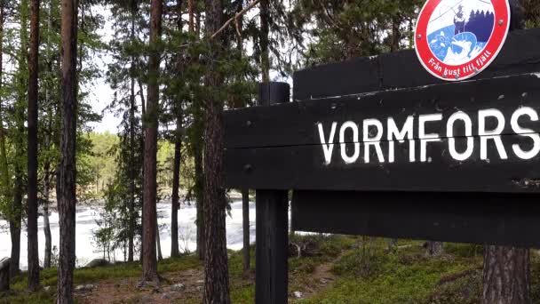 Vormfors Suecia Los Rápidos Agua Blanca Caen Metros Sobre Tramo — Vídeo de stock