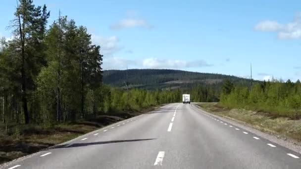 Arjeplog Sverige Kör Öde Fjällväg — Stockvideo