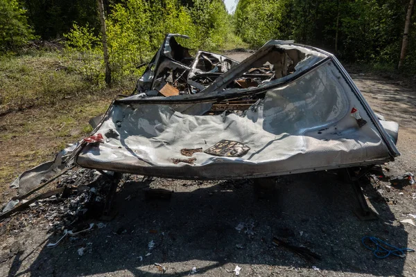 Sorsele Suède Camping Car Incendié Vandalisé Garé Dans Une Aire — Photo