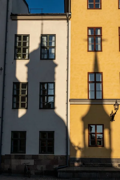 Стокгольм Швеция Июня 2023 Года Фасад Старинных Зданий Острове Риддархольмен — стоковое фото