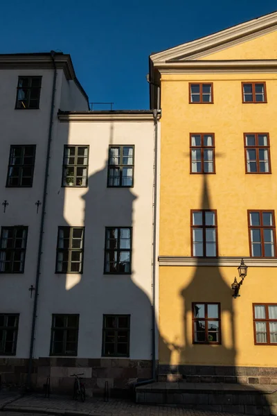 Стокгольм Швеция Июня 2023 Года Фасад Старинных Зданий Острове Риддархольмен — стоковое фото