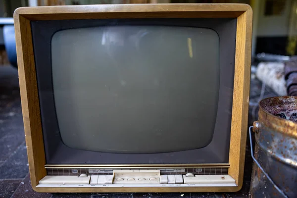 Skelleftea Швеция Старый Телевизор Установлен Заброшенном Здании — стоковое фото