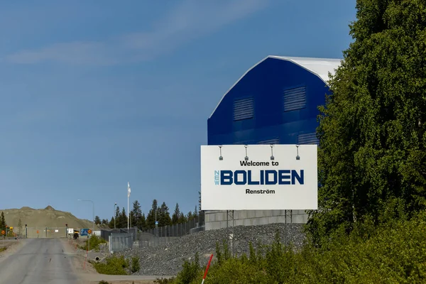Болиден Швеция Июня 2023 Года Большая Табличка Горнодобывающей Компании Болиден — стоковое фото