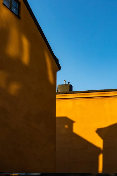 Stockholm Suède Façades Typiques Orange Ocre Bâtiments Sur Île Sodermalm — Photo