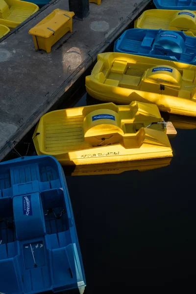 Stockholm Sweden June 2023 Rental Pedal Boats Dock Djurgarden Canal — Stock Photo, Image