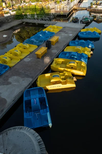 Estocolmo Suecia Junio 2023 Alquiler Veleros Muelle Canal Djurgarden — Foto de Stock