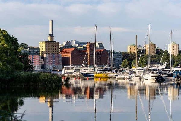 Stockholm Švédsko Června 2023 Přístav Plachetnice Djurgardenu Výhledem Vodu Směrem — Stock fotografie